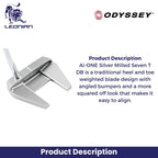 Odyssey Ai-ONE Silver Milled Seven T DB Putter Golf