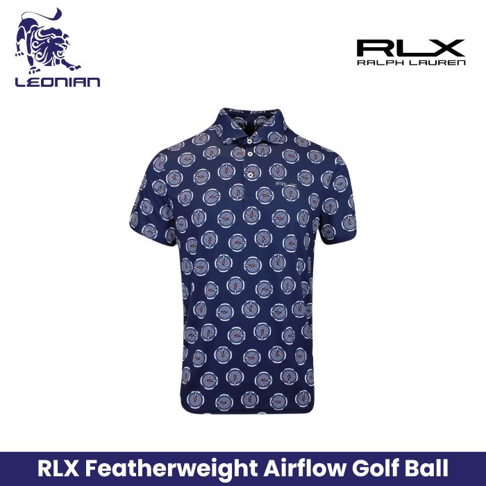 RLX Ralph Lauren Featherweight Airflow Golf Ball Print Men's Golf Polo Shirt