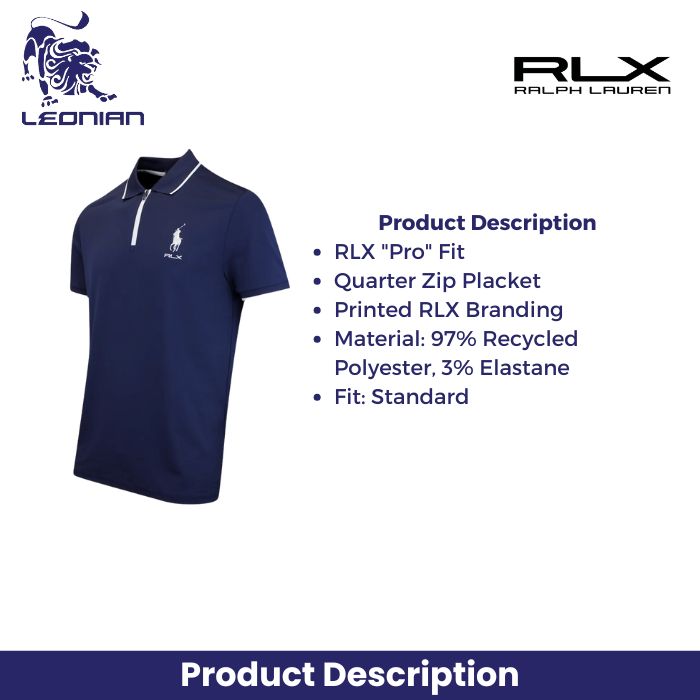 RLX Ralph Lauren RL Tour Pro Logo QZ Pique Men's Golf Polo Shirt
