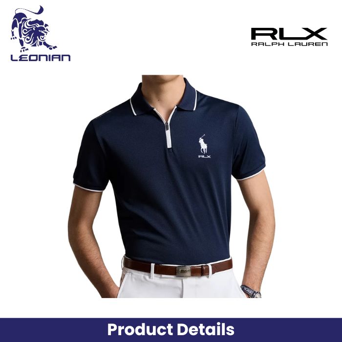 RLX Ralph Lauren RL Tour Pro Logo QZ Pique Men's Golf Polo Shirt