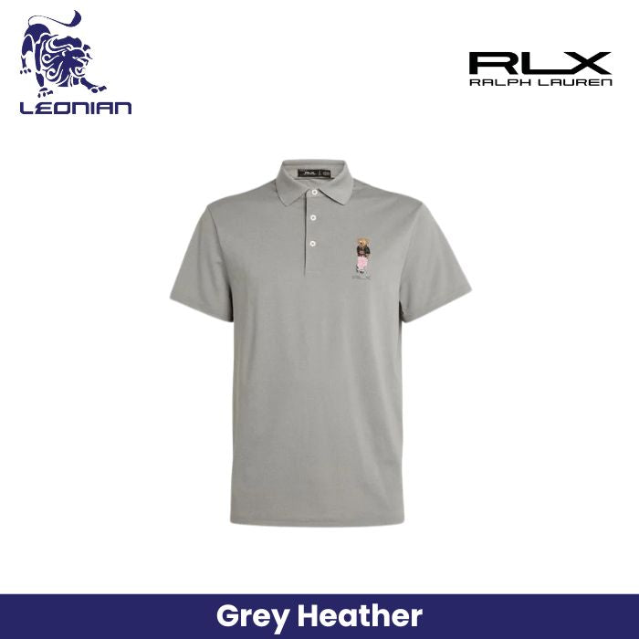 RLX Ralph Lauren Men's Grey Golf Polo Bear Polo Shirt